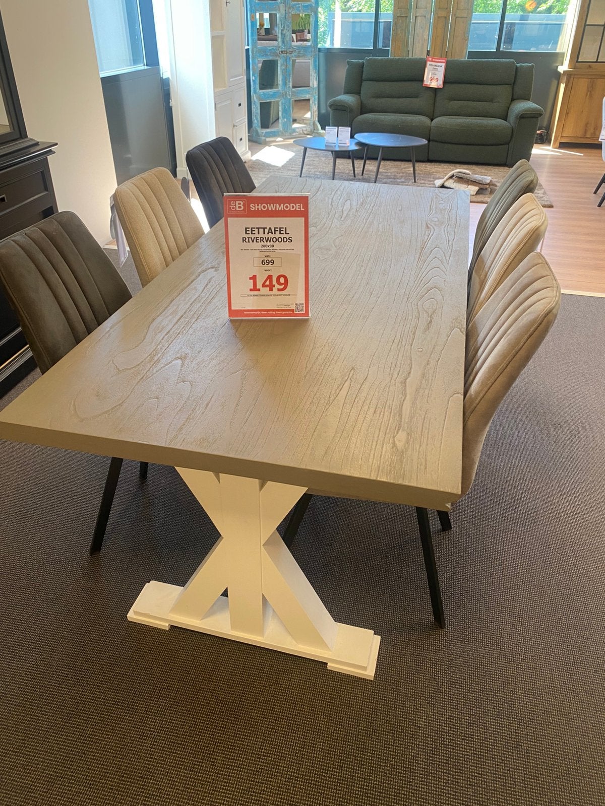 GRATIS!!! Eettafel Riverwoods 200x90 cm, Ophalen, Gebruikt, 4 tot 6 stoelen