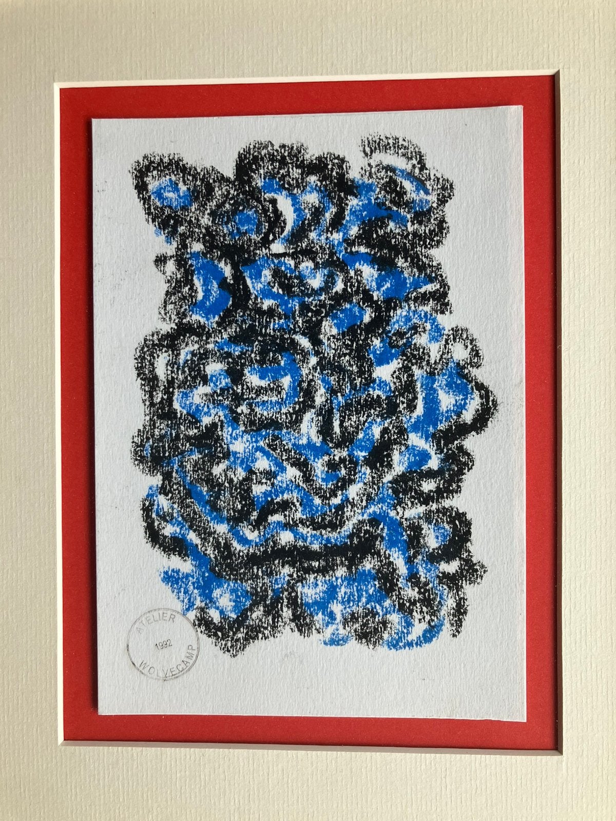 Theo Wolvecamp-Origineel met atelierstempel-Nieuw ingelijst, Ophalen of Verzenden, Overige onderwerpen, Papier, Pastel
