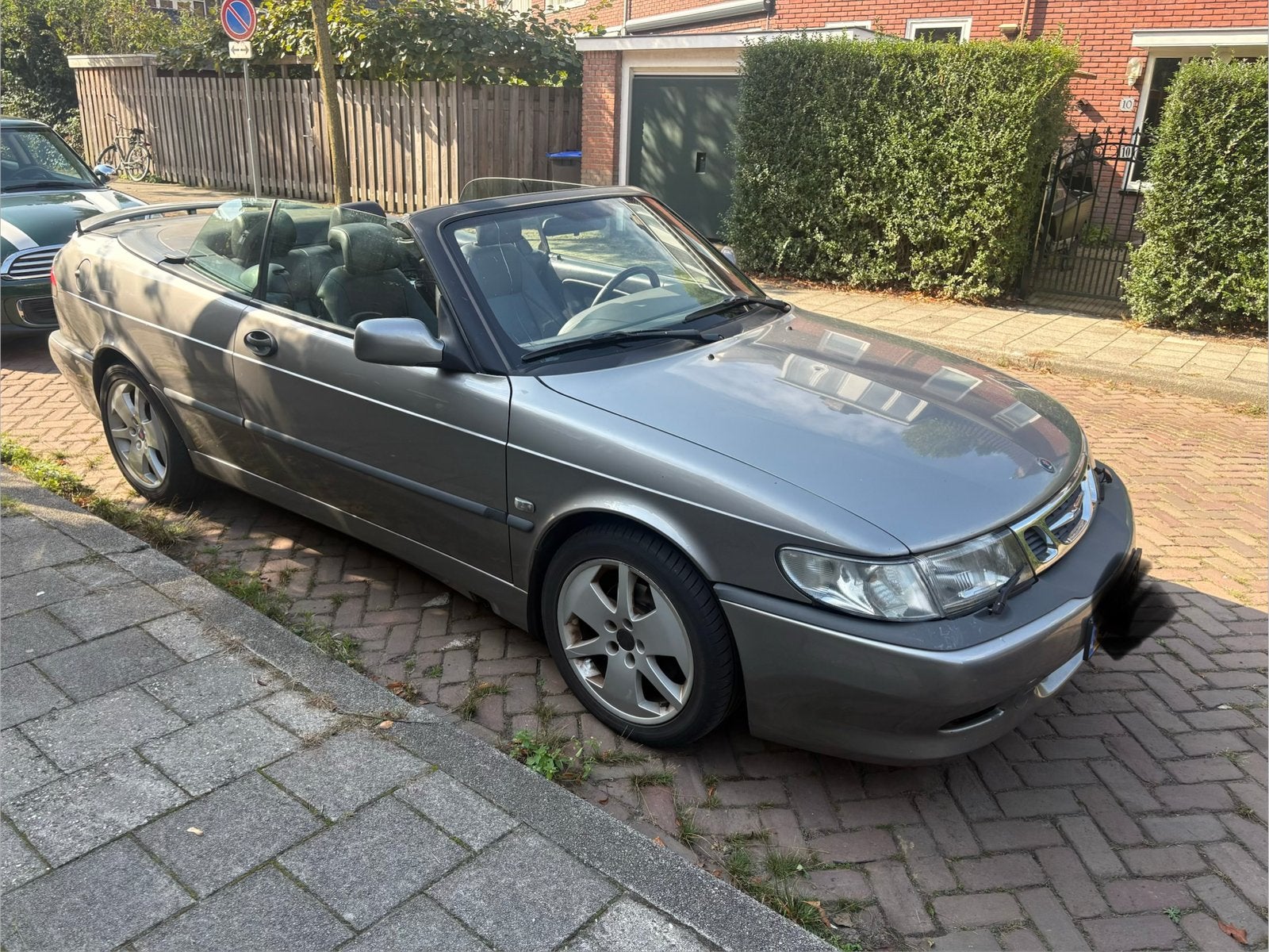 Saab 9-3 Aero Cabrio automaat 2001 Grijs, Dealer onderhouden, Stoelverwarming, Zwart, 4 cilinders