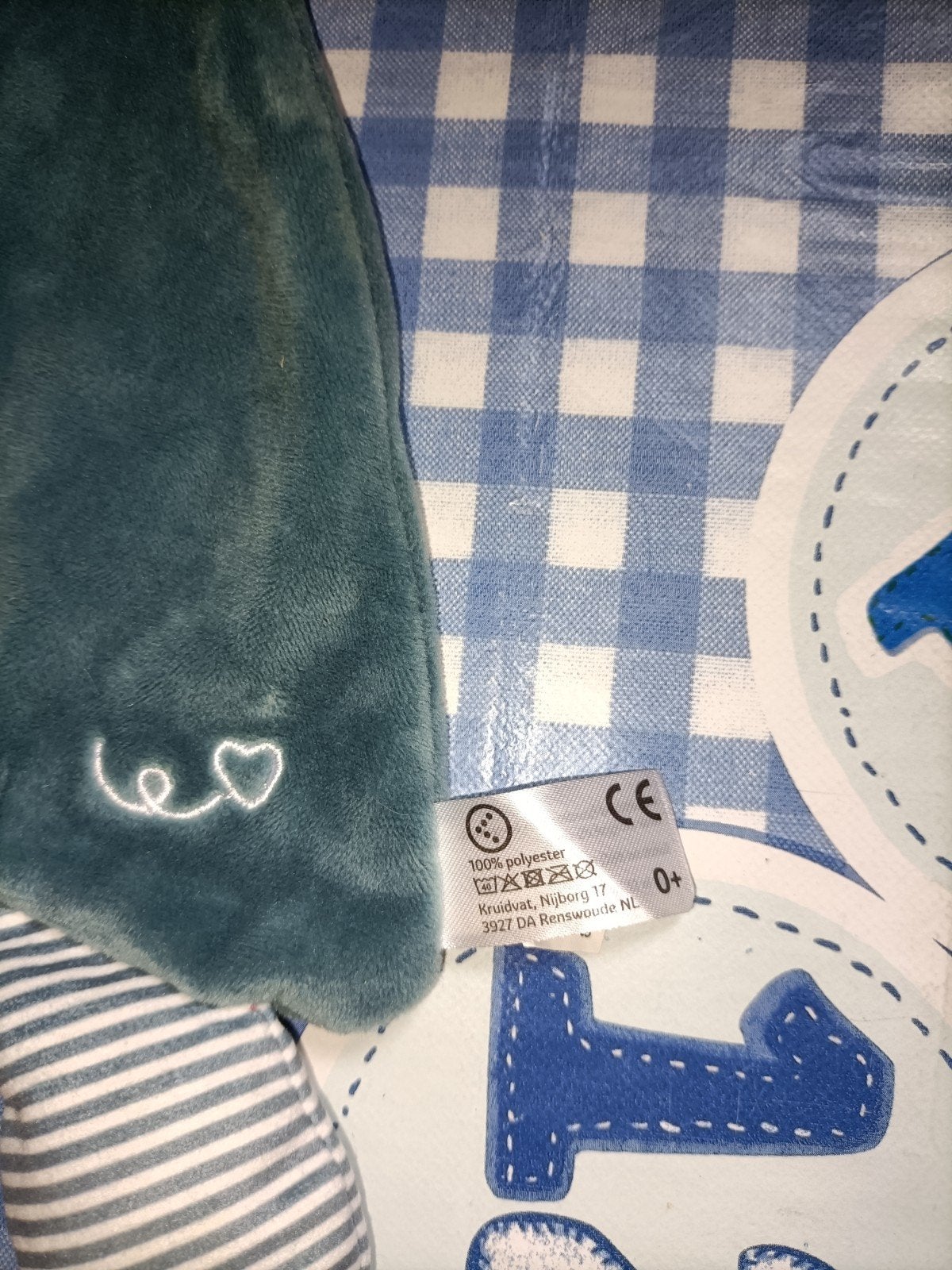 Konijn Knuffeldoekje Kruidvat groen met knisper oren, Ophalen of Verzenden, Zo goed als nieuw, Konijn