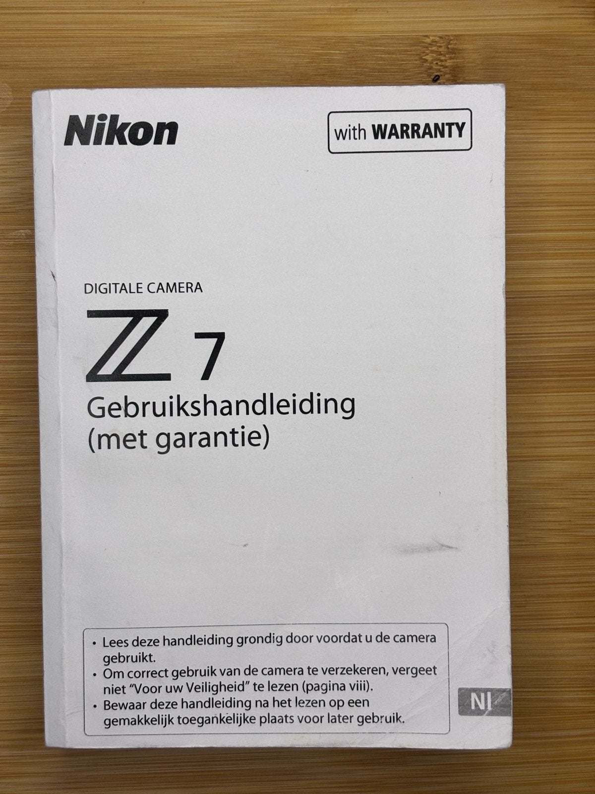 Nikon Z 7 Gebruikershandleiding nederlandstalig, Ophalen of Verzenden, Nikon, Geen optische zoom