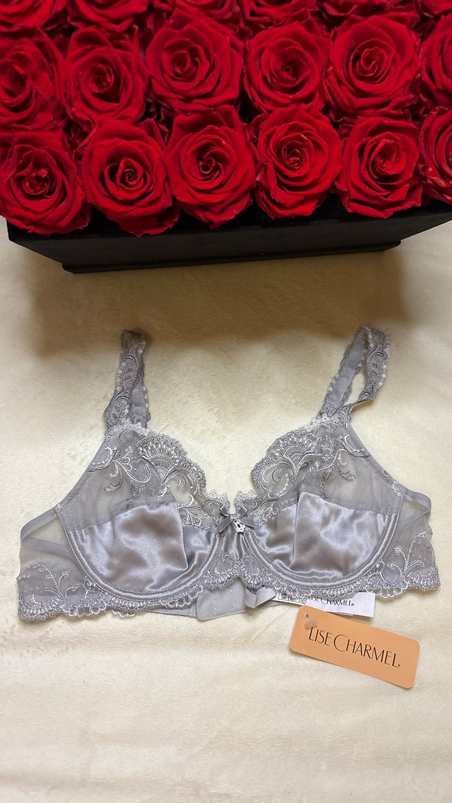 Lise Charmel BH 70C - Splendeur Soie Platine, Verzenden, Grijs, BH