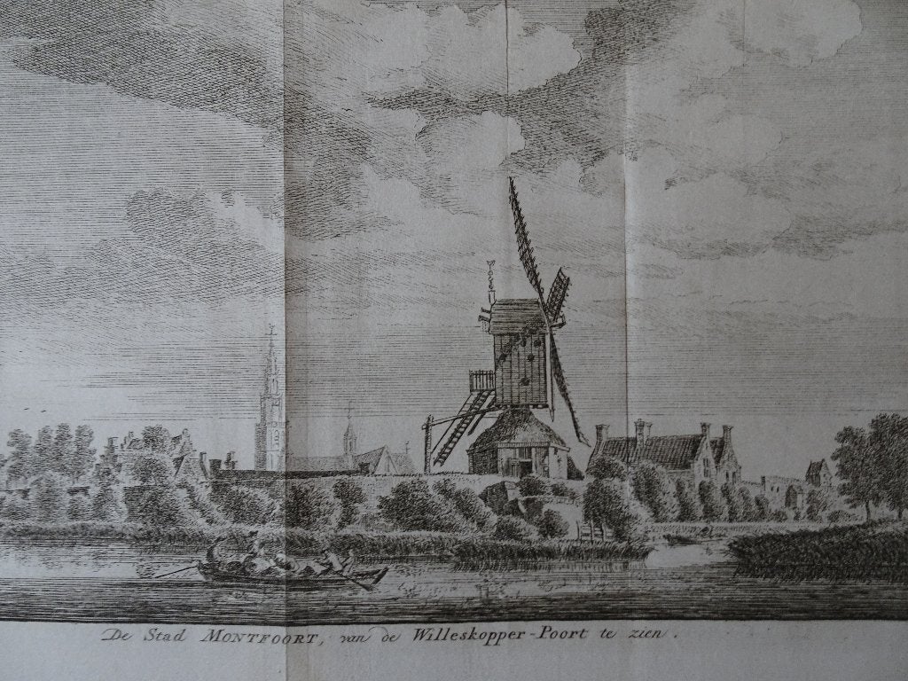 Gravure Stad Montfoort Willeskopperpoort, Spilman 1772, Stadsgezicht, Ophalen of Verzenden, Gravure, Origineel