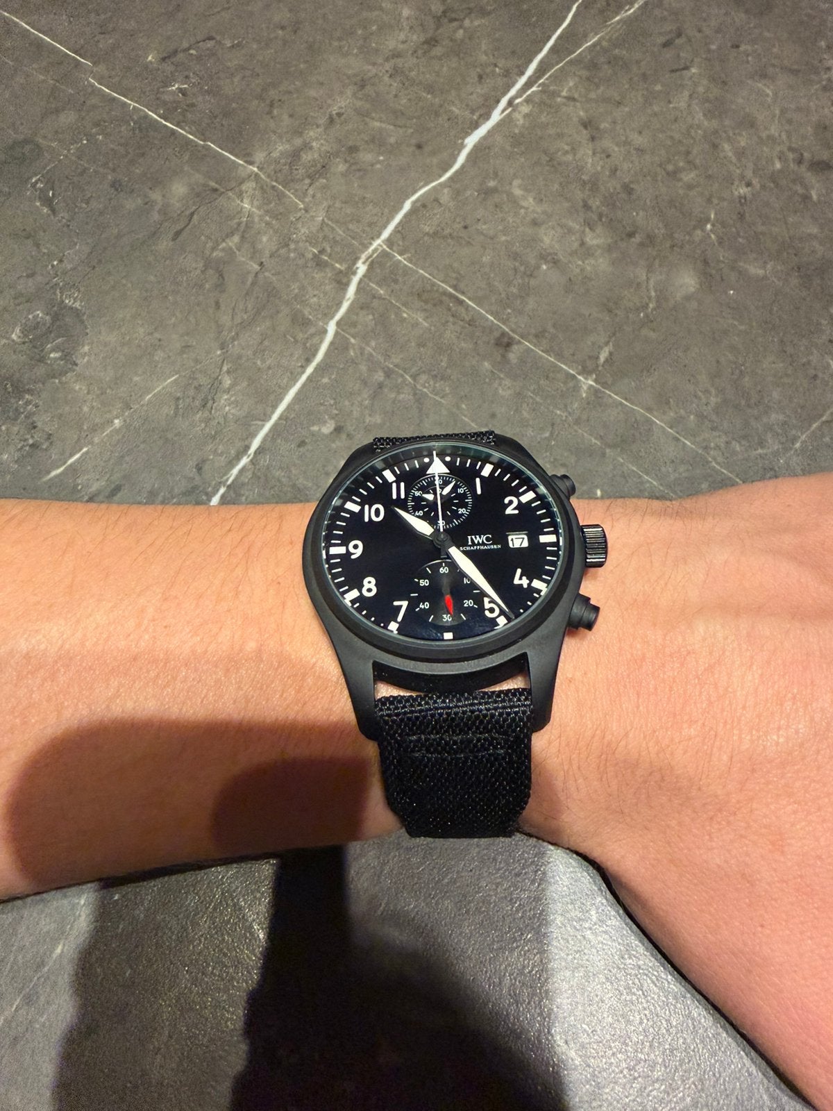 IWC pilot zwart chronograaf, Sieraden, Tassen en Uiterlijk, Overige merken, Staal, Polshorloge, Nieuw