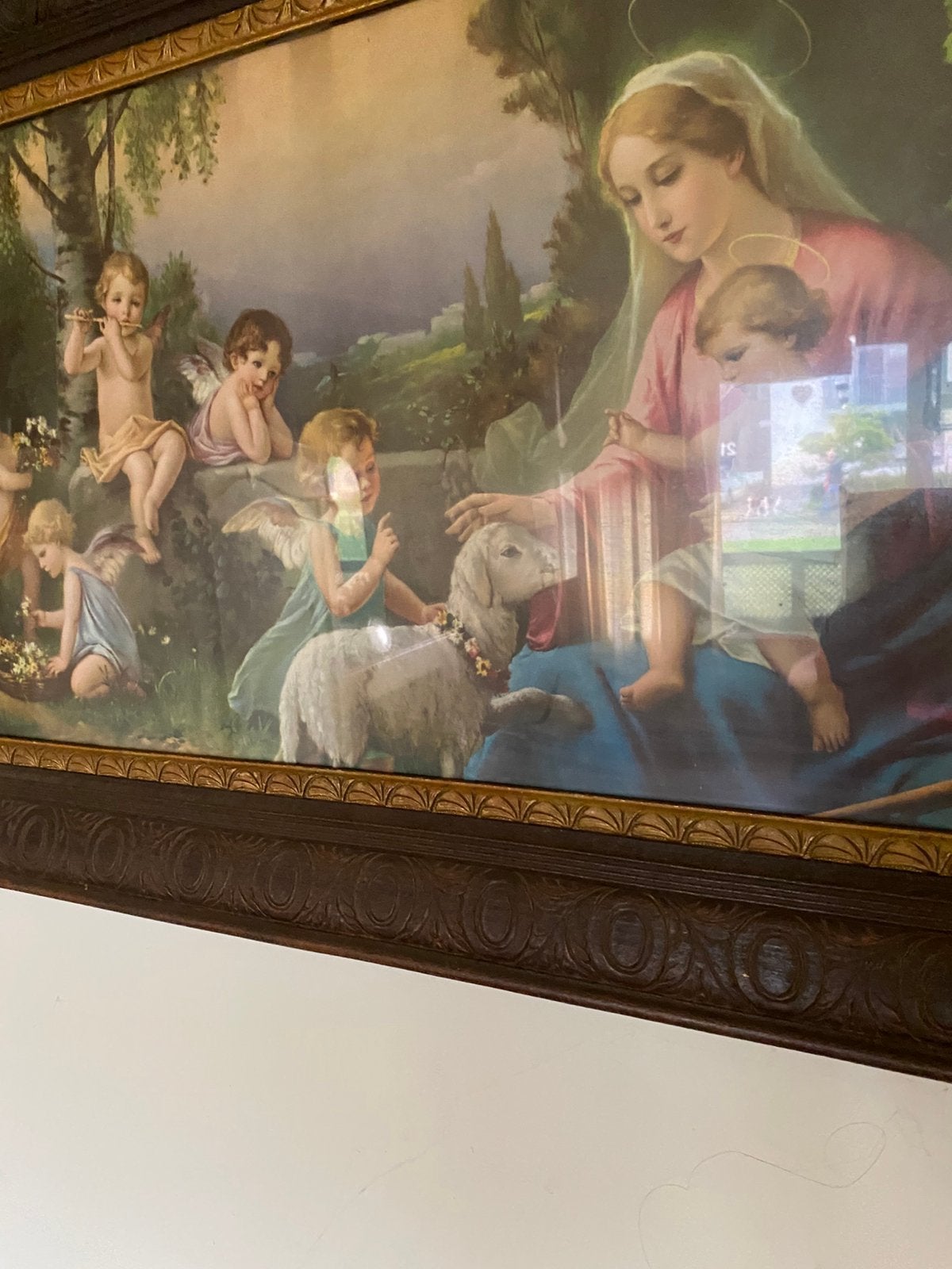 plaat Jezus Christus Maria engelen  lam Gods, Ophalen