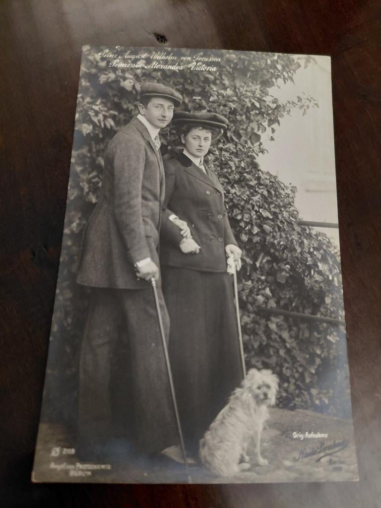PRINZ AUGUST WILHELM von PREUSSEN , PRINZESSIN ALEANXRA VICT, Ophalen of Verzenden, Nederland, Kaart, Foto of Prent