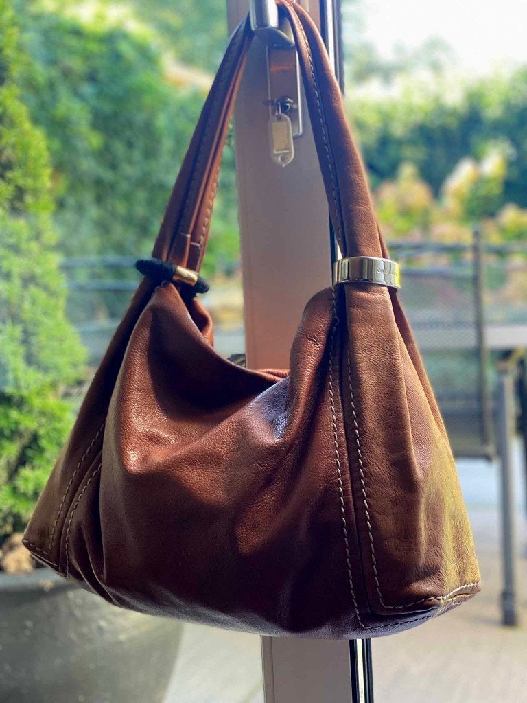 Schoudertas Jimmy Choo Vintage, Ophalen of Verzenden, Bruin, Leer