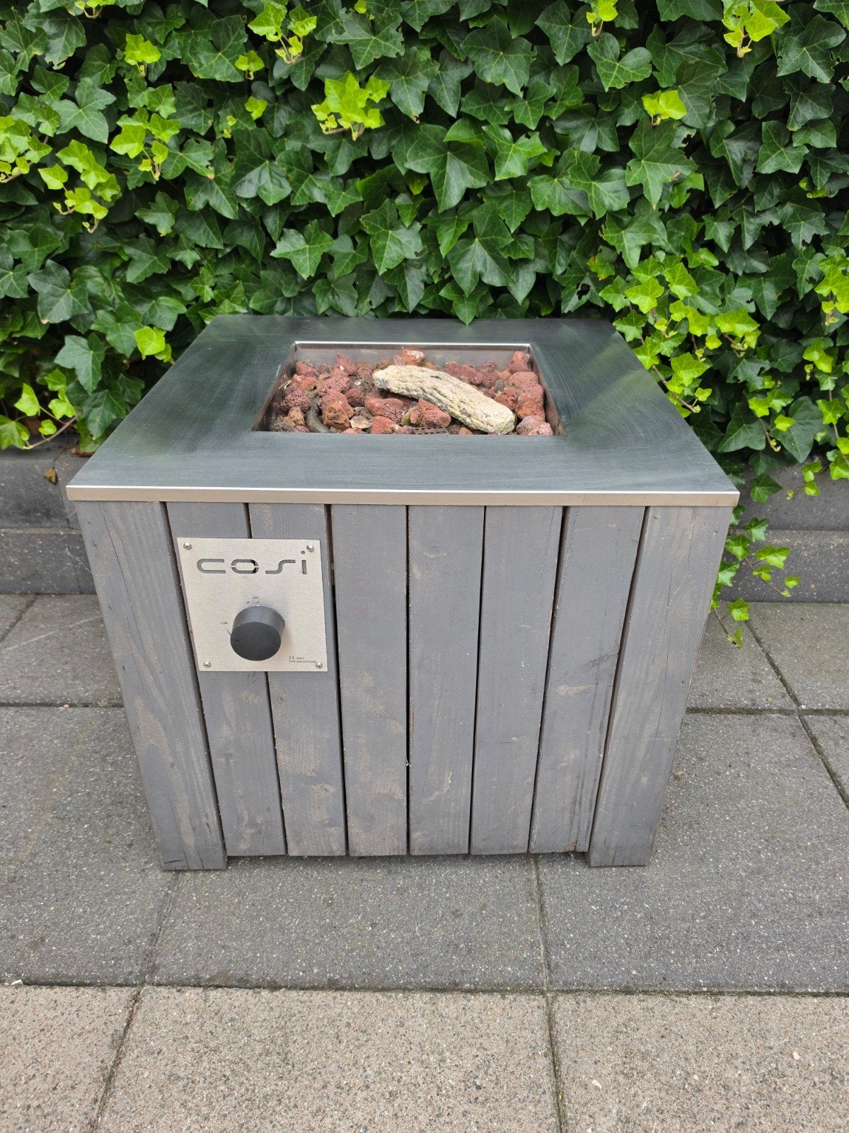 Cosi Vuurtafel - Houten ombouw, RVS blad, Tuin en Terras, Ophalen of Verzenden, Zo goed als nieuw, Vuurkorf
