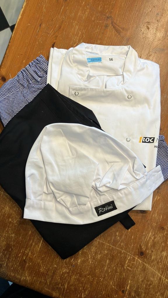 Set kleding voor koksopleiding ROC, nieuw, maat 56, Ophalen of Verzenden, Nieuw, ROC schoolopleiding