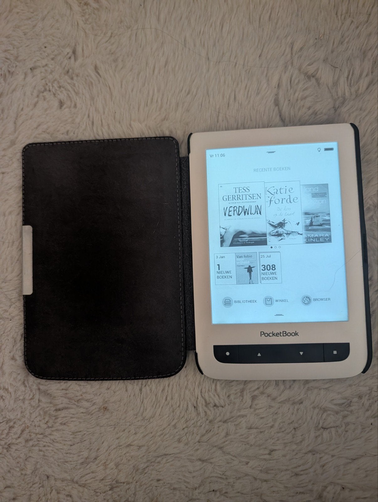 PocketBook Basic Touch e-reader met hoesje, Computers en Software, Gebruikt, Touchscreen, 7 inch, PocketBook
