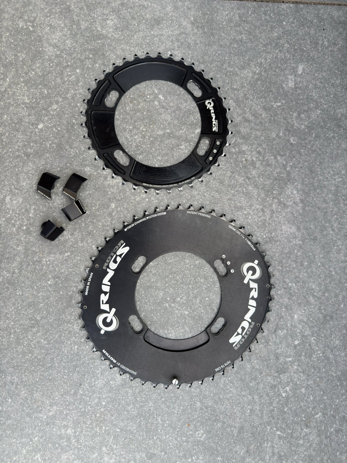 Rotor Q-Rings QXL Ovaal Kettingbladen 53/38T, Crankstel of Pedalen, Gebruikt, Ophalen of Verzenden, Aluminium