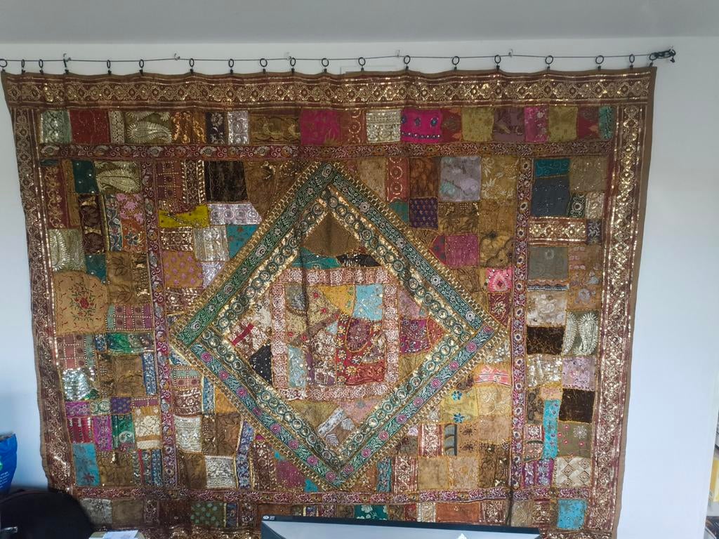 Indische handgeknoopt wand kleed, Antiek en Kunst, Ophalen of Verzenden