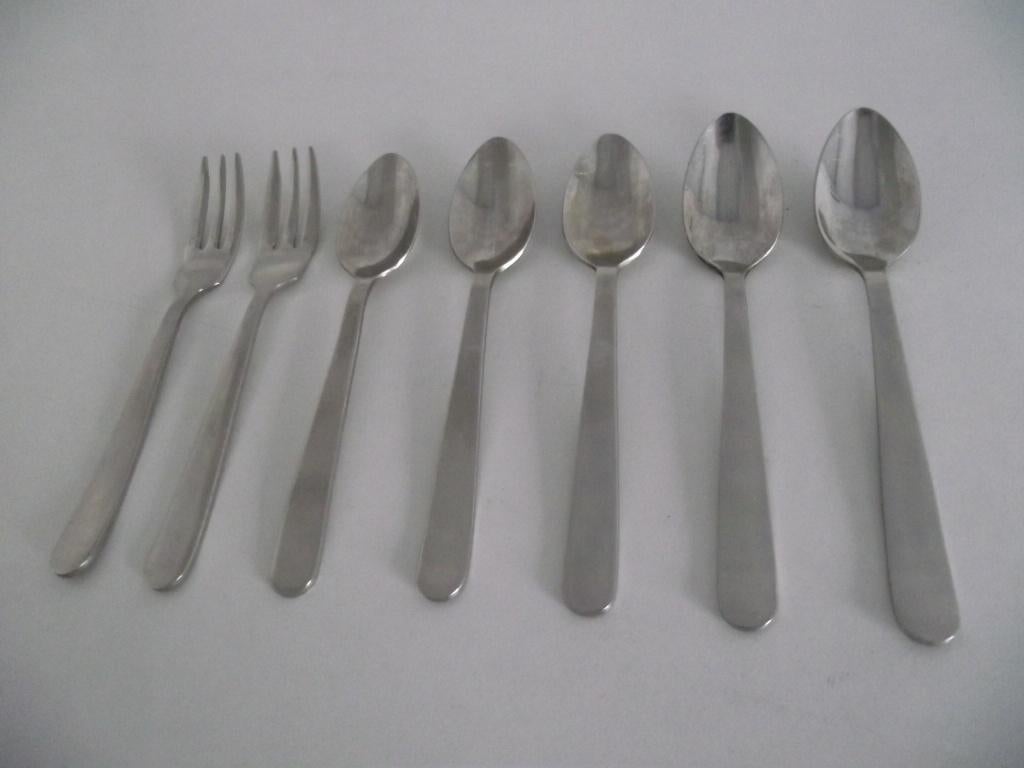 10 mat RVS Gero Zilmeta 318: 6 lepel 4 vork 12 cm 1950 p st, Ophalen of Verzenden