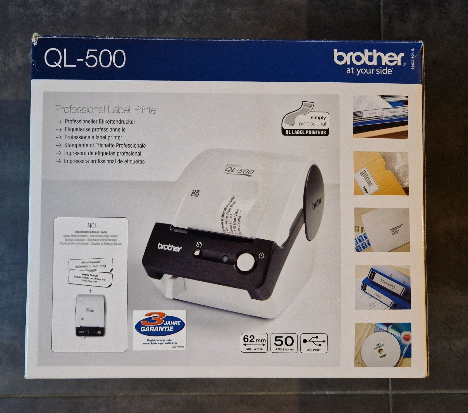 Brother QL-500 Labelprinter inclusief boekjes en doos, Ophalen of Verzenden, Zo goed als nieuw, Etiket, Brother