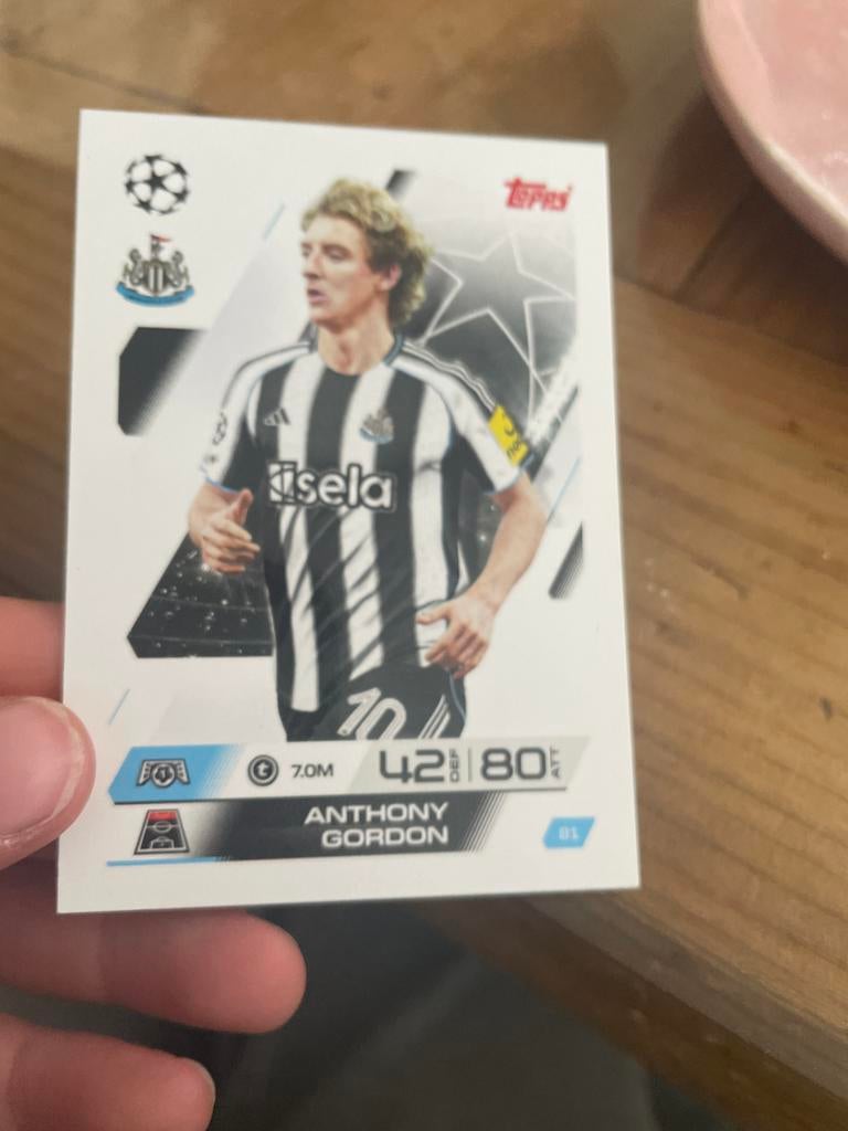 Anthony Gordon Topps Champions League Spelerskaart, Verzamelen, Ophalen of Verzenden, Zo goed als nieuw, Buitenlandse clubs, Spelerskaart