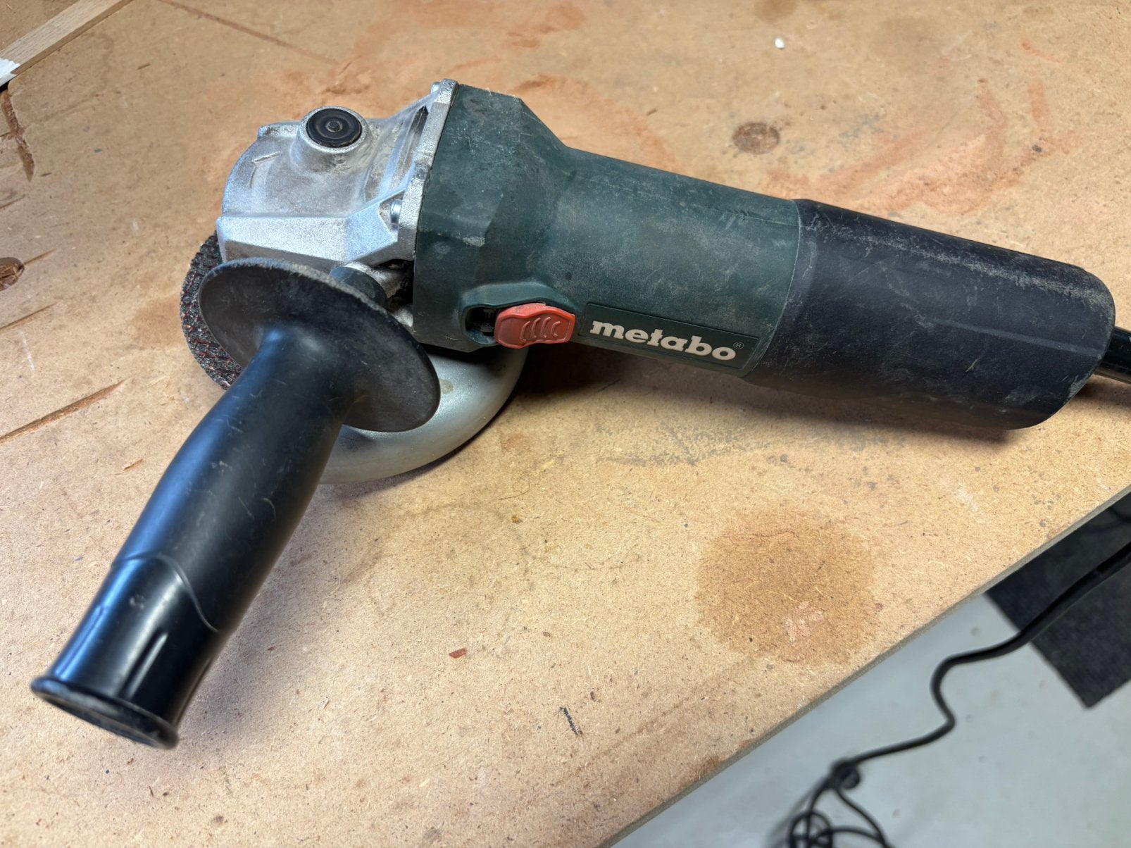 Metabo haakse slijper 125mm, Ophalen of Verzenden, Gebruikt, 700 tot 1000 watt, Haakse handslijpmachine
