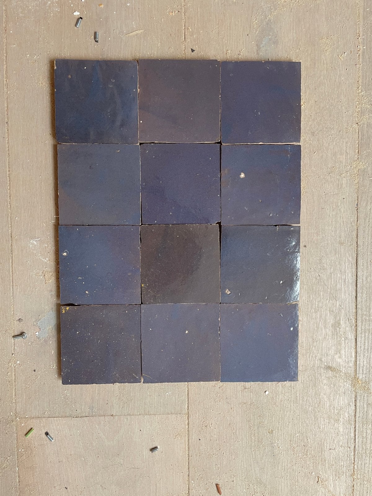 Zellige Aubergine Gris - Paars, Ophalen, Gebruikt, Keramiek, Minder dan 20 cm