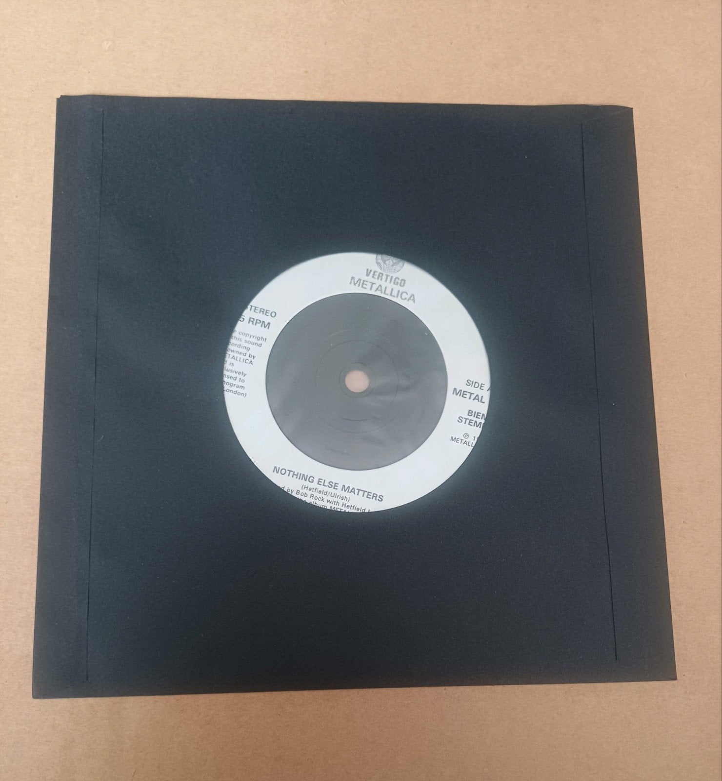 Metallica  - Nothing Else Matters, Cd's en Dvd's, Vinyl Singles, Beschermende buitenhoes, Ophalen of Verzenden, Zo goed als nieuw