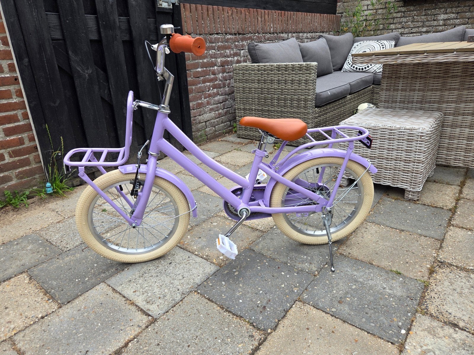 16 inch lila meidenfiets in nieuwstaat, Ophalen, Zo goed als nieuw, 16 inch, Handrem