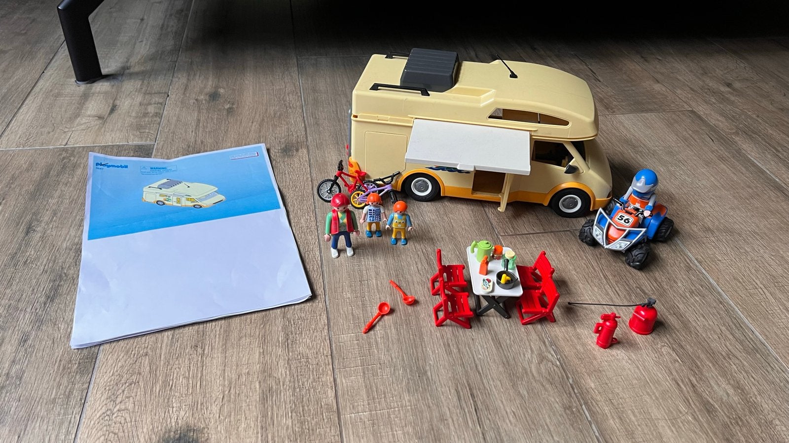 Playmobil 3647 Camper met gezin en quad, Ophalen, Gebruikt, Complete set, Voertuig