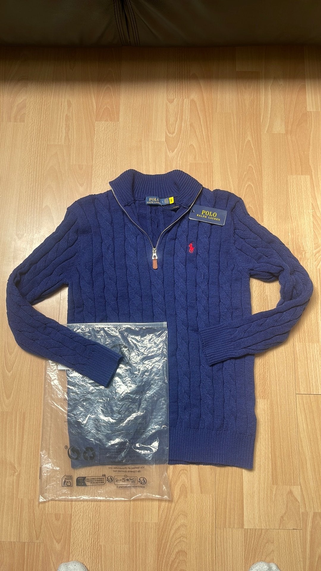 Ralph lauren halfzip/trui, Verzenden, Nieuw, Maat 52/54 (L), Blauw
