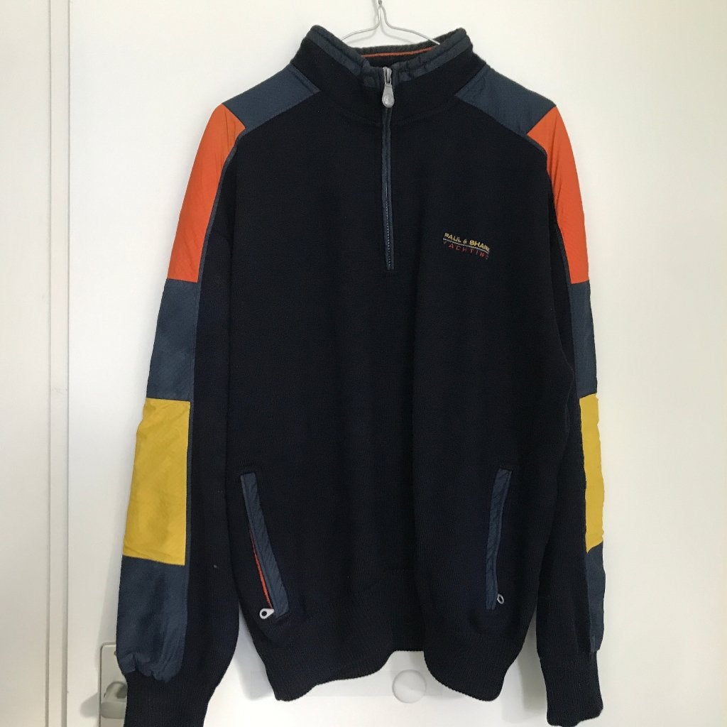 Paul&Shark trui wol blauw met parachutestof maat XXL, Kleding | Heren, Verzenden, Zo goed als nieuw, Overige maten, Blauw