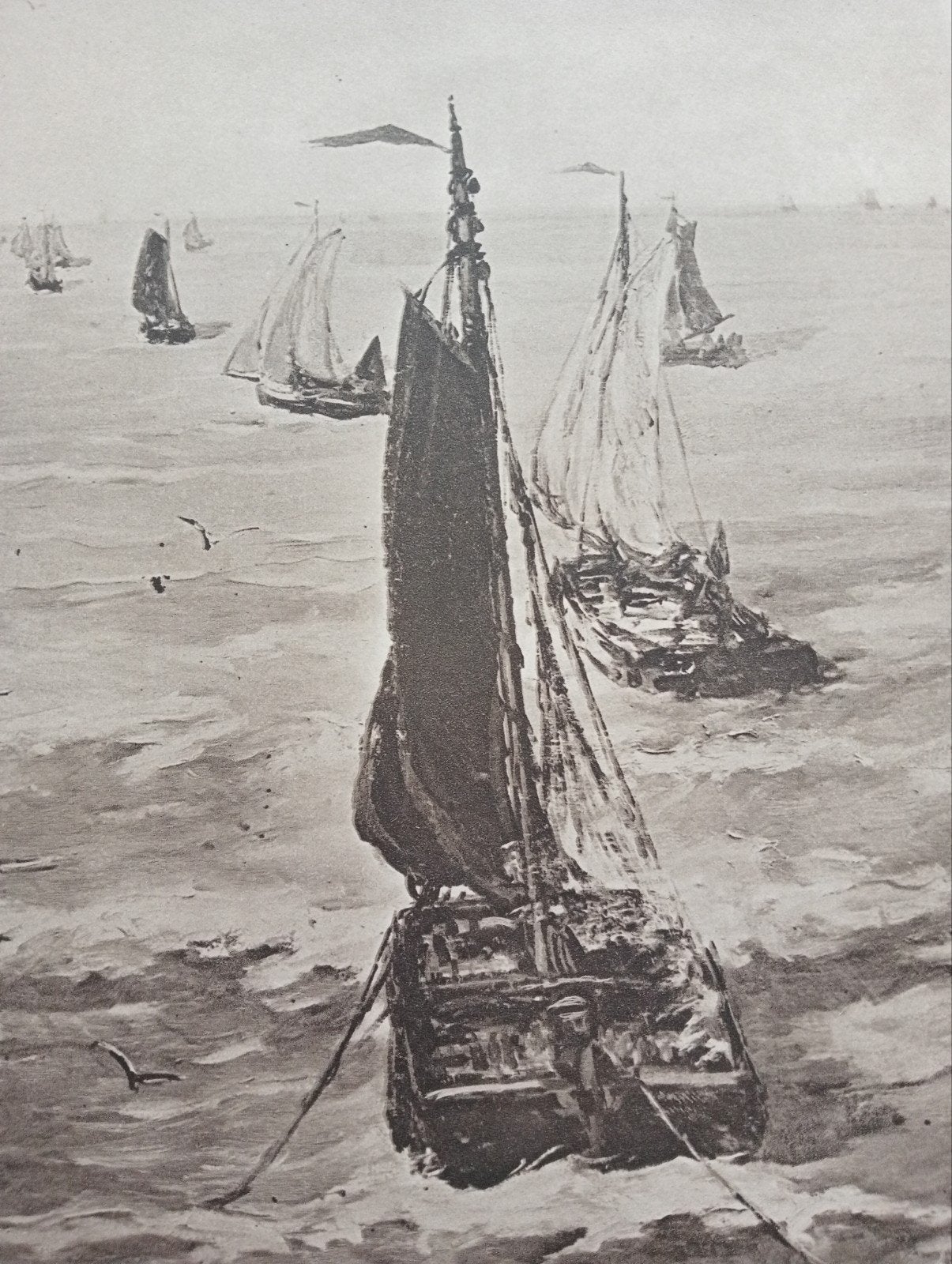 Hendrik Mesdag prent 1934 zeegezicht, Ophalen of Verzenden