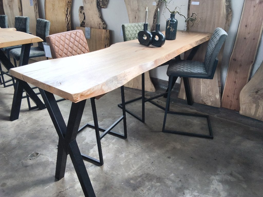 Bartafel | Bar | Boomstamtafel | Eettafel | Boomstamhout, Ophalen, 50 tot 100 cm, Vijf personen of meer, Rechthoekig