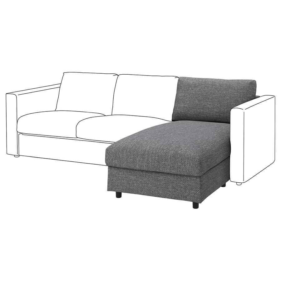 Ikea VIMLE chais longue element hoes lejde grijs zwart, Ophalen of Verzenden, Nieuw, Hoekbank, Minder dan 150 cm