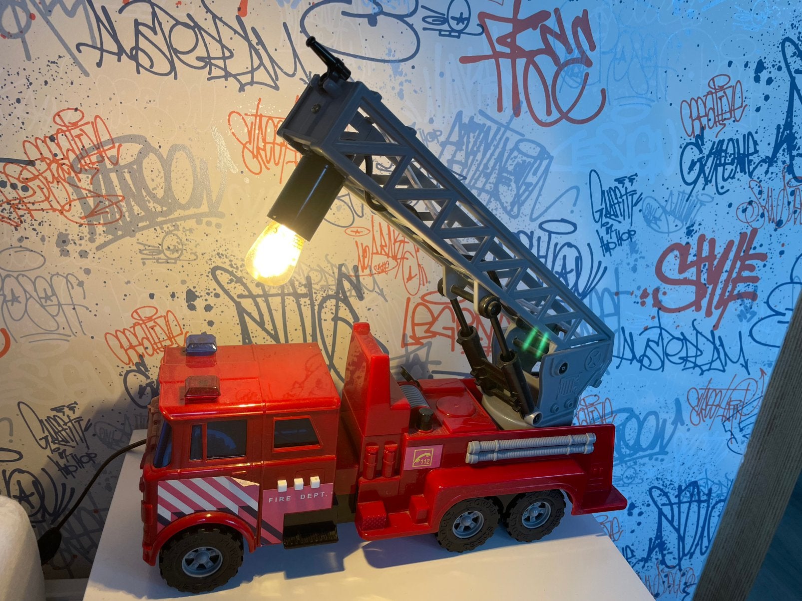 Nachtlamp Brandweerwagen, Gebruikt, E14 (klein), Rood, Ophalen