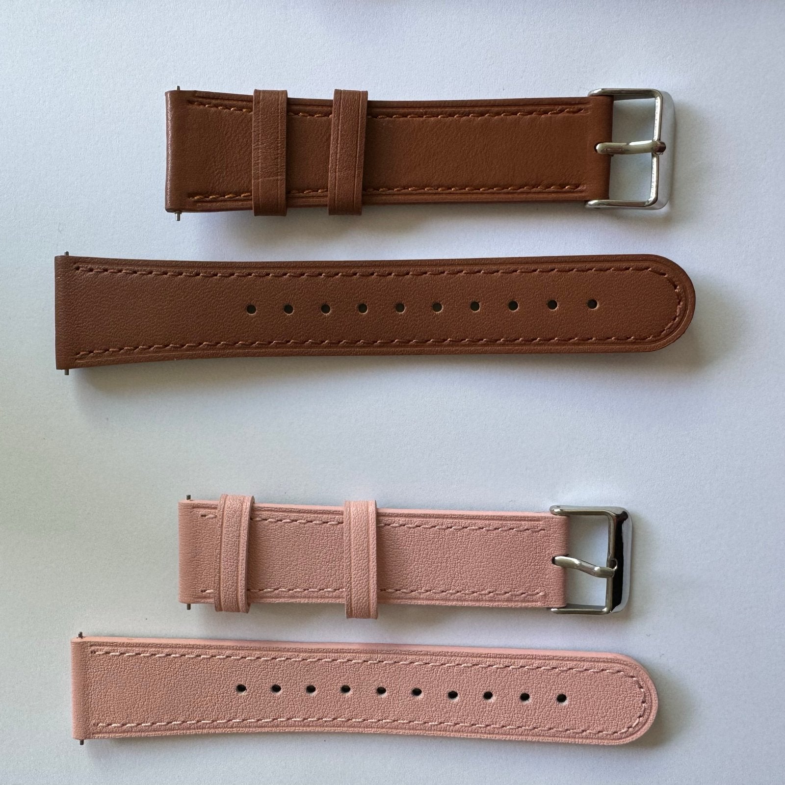 Horlogebandjes 20mm - Roze of Bruin Leer, Ophalen of Verzenden, Nieuw