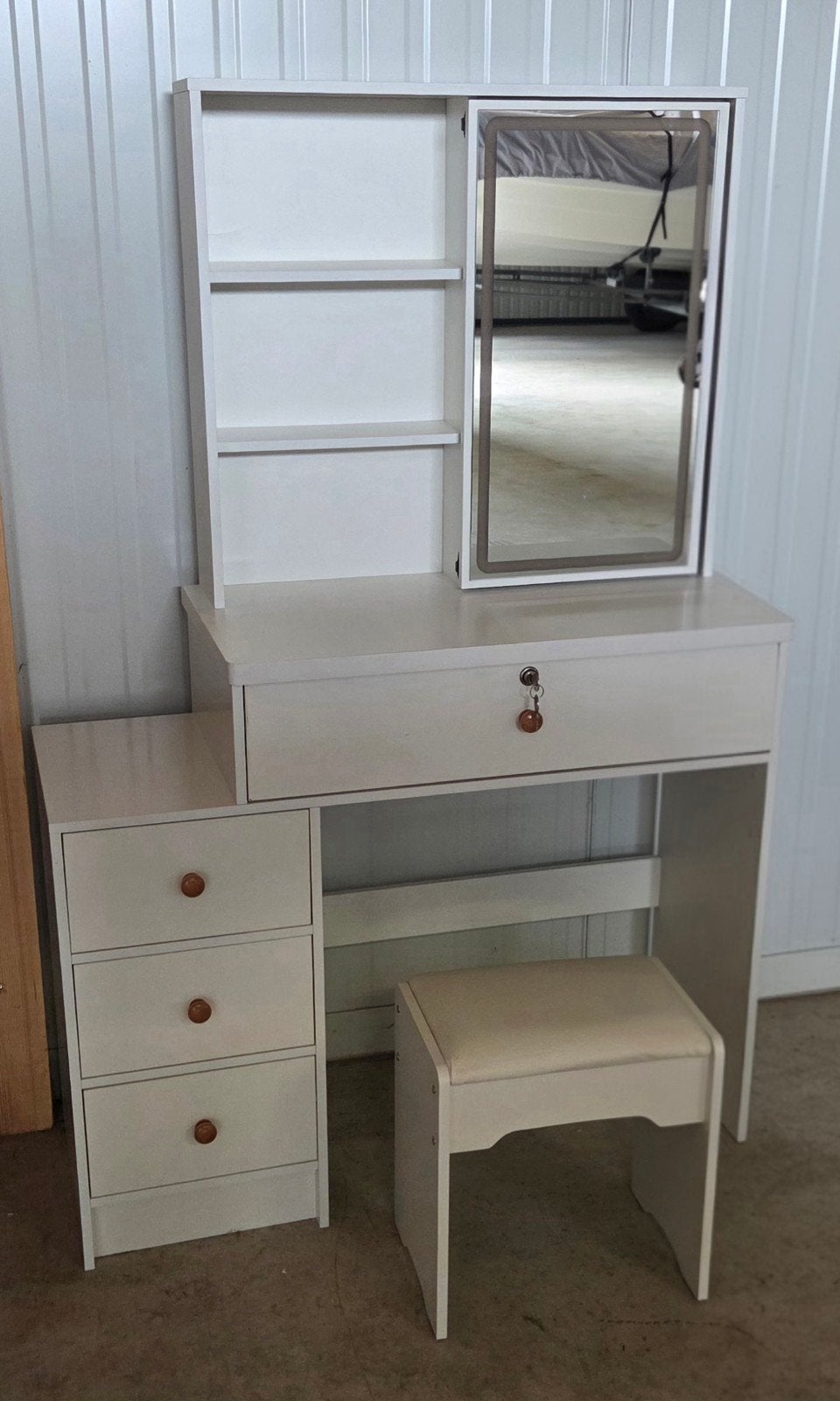 Kaptafel voor kinderen met spiegel en lades, Ophalen, Gebruikt, Modern, Speels, 100 tot 150 cm