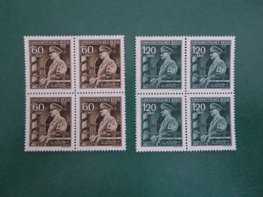 Duitse Rijk  Bezet Tsjechie  2 blokjes van 4, Postzegels en Munten, Ophalen of Verzenden, Duitse Keizerrijk, Postfris
