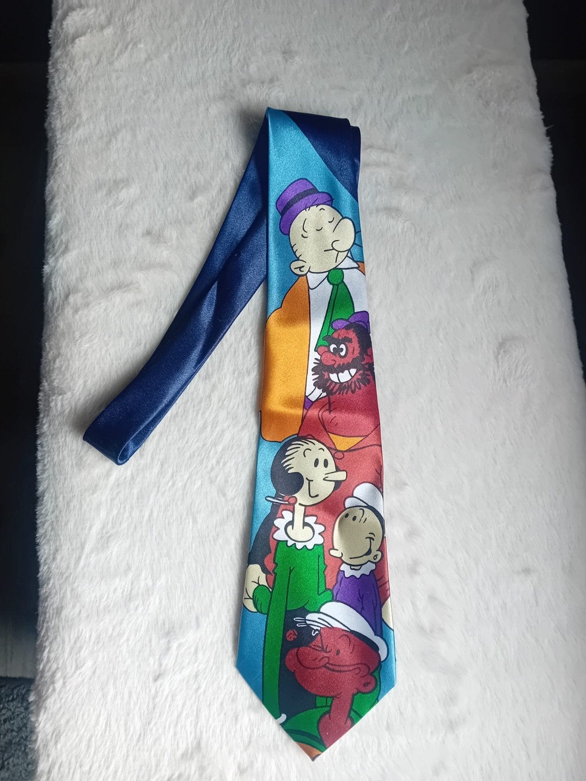 Popeye stropdas - Serafino Hand Made, Kleding | Heren, Ophalen, Zo goed als nieuw, Met patroon, Meerkleurig