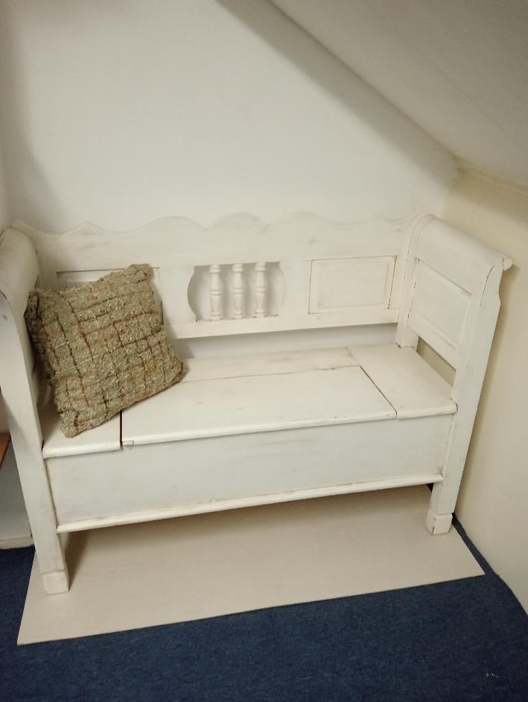 Klapbank met opbergruimte, ong 127 cm, Antiek en Kunst, Ophalen