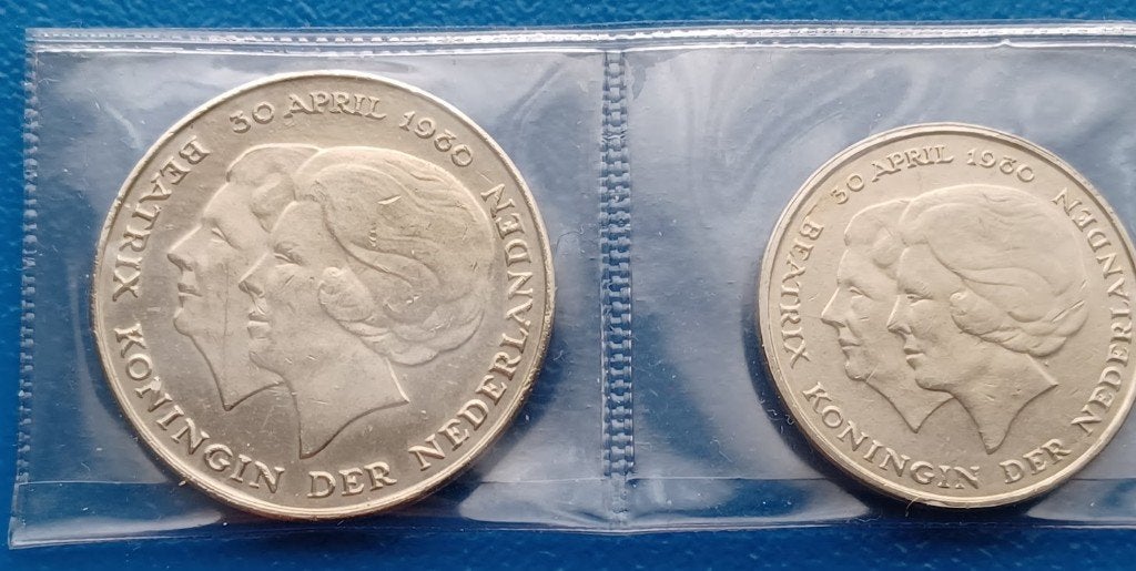 1 gulden & 2 1/2 gulden 1980 - Dubbele Kop, Verzenden, Koningin Beatrix, Overige waardes, Setje