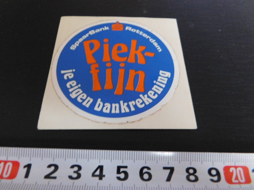 sticker SpaarBank Rotterdam Piek-fijn Je eigen bankrekening, Ophalen, Zo goed als nieuw