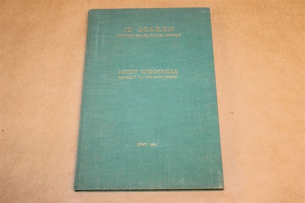 Meint Wiegersma 70 Jaar — It Beaken, Fryske Akademy 1959, Ophalen of Verzenden, Gelezen
