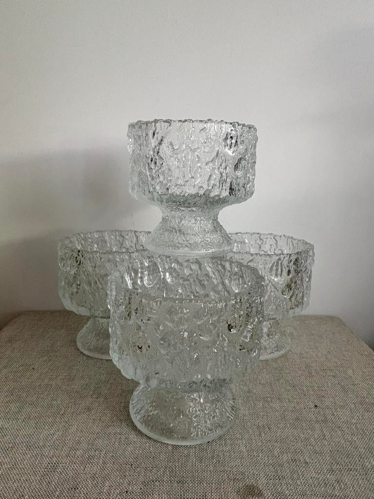 Vintage Iitala Aslak Tapio Wirkkala glazen ijscoupes 4x, Ophalen of Verzenden