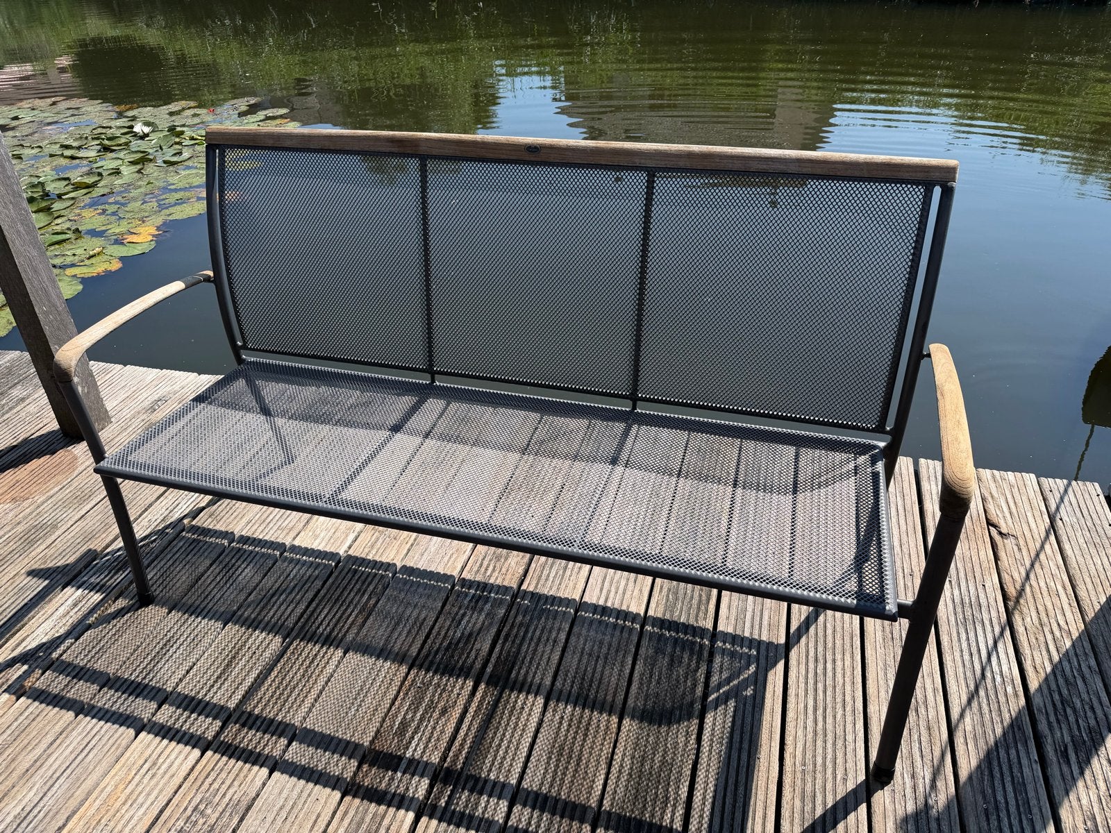 Royal Garden Tuinbank - Metaal en Teakhout, Tuin en Terras, Tuinbanken, Ophalen, Gebruikt, Metaal