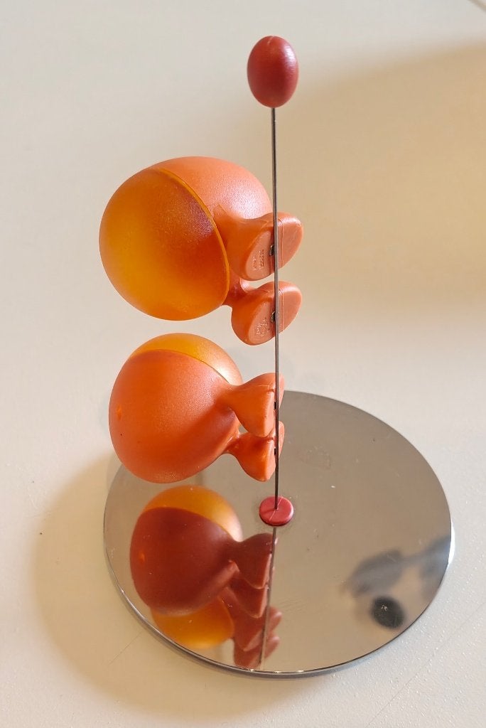 Alessi zout- en peperstel – oranje – design, Overige typen, Kunststof, Ophalen of Verzenden, Zo goed als nieuw