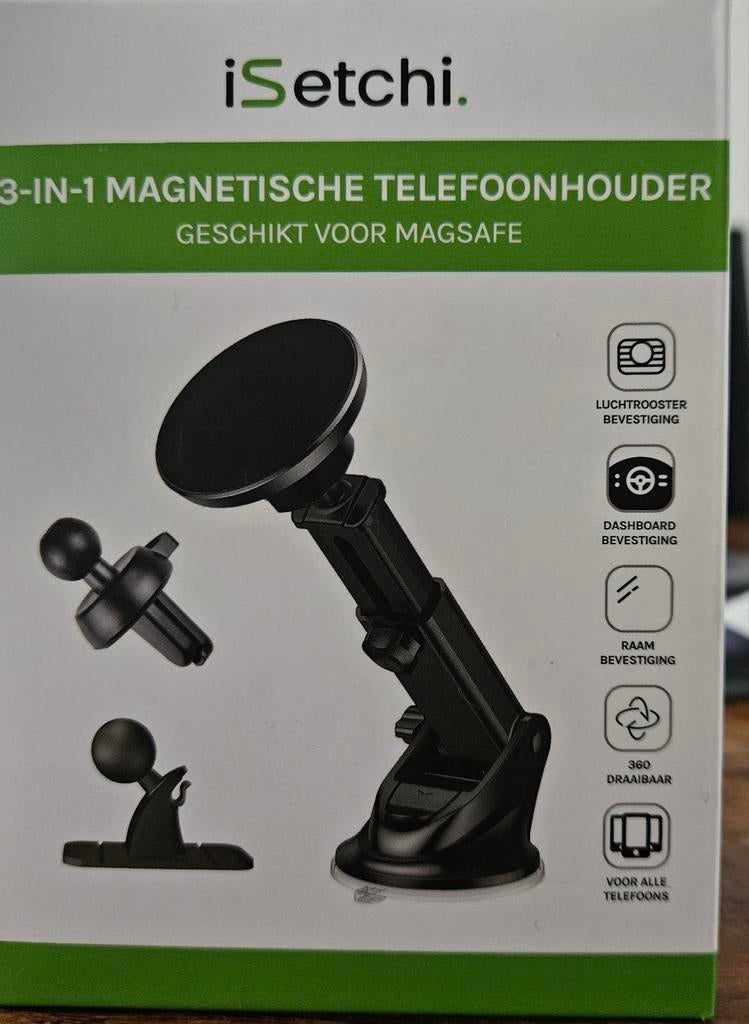 3 in 1 magnetische telefoonhouder, iSetchi, Ophalen of Verzenden, Nieuw, Auto