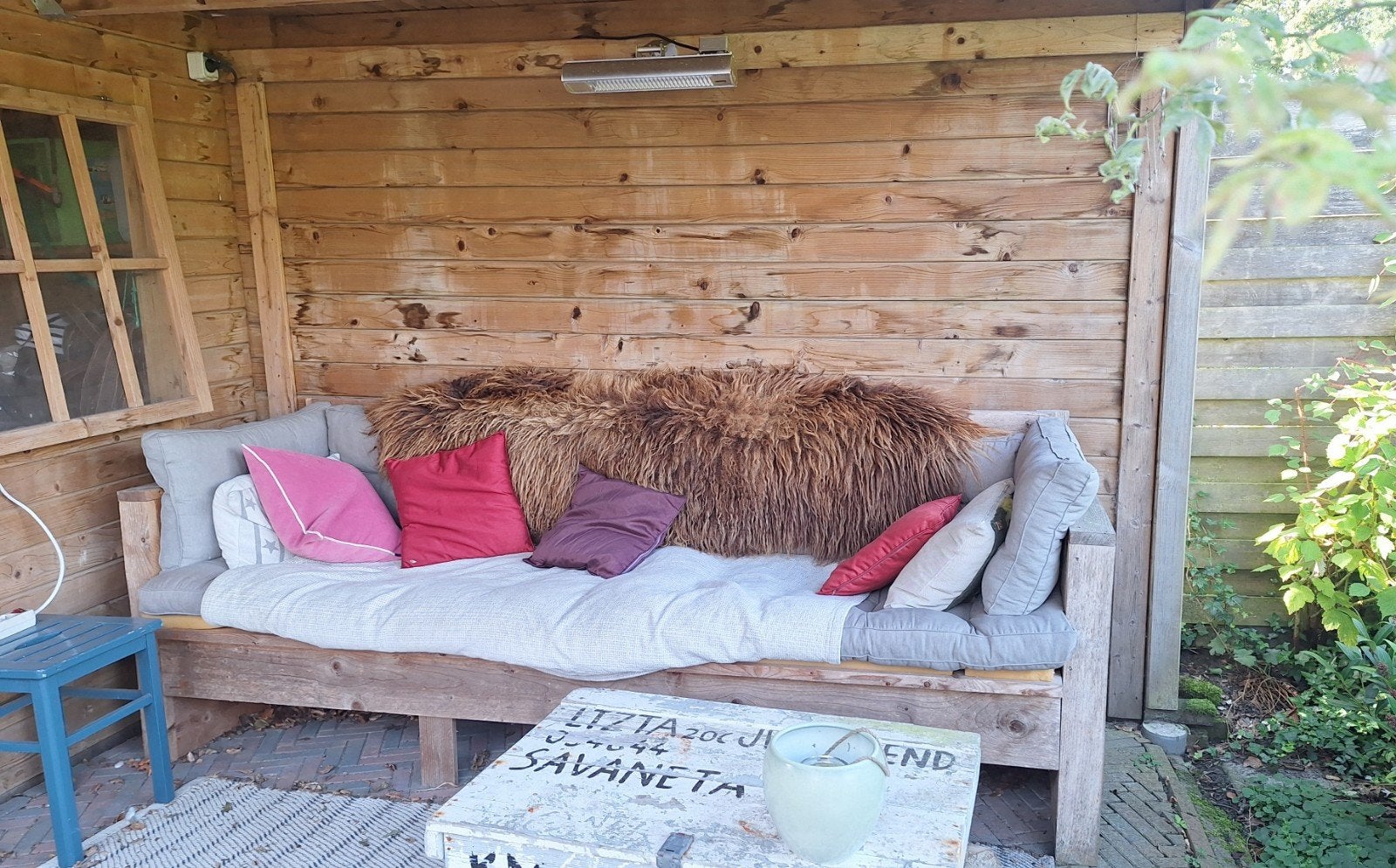Steigerhout grote tuinbank, Ophalen, Gebruikt, Hout