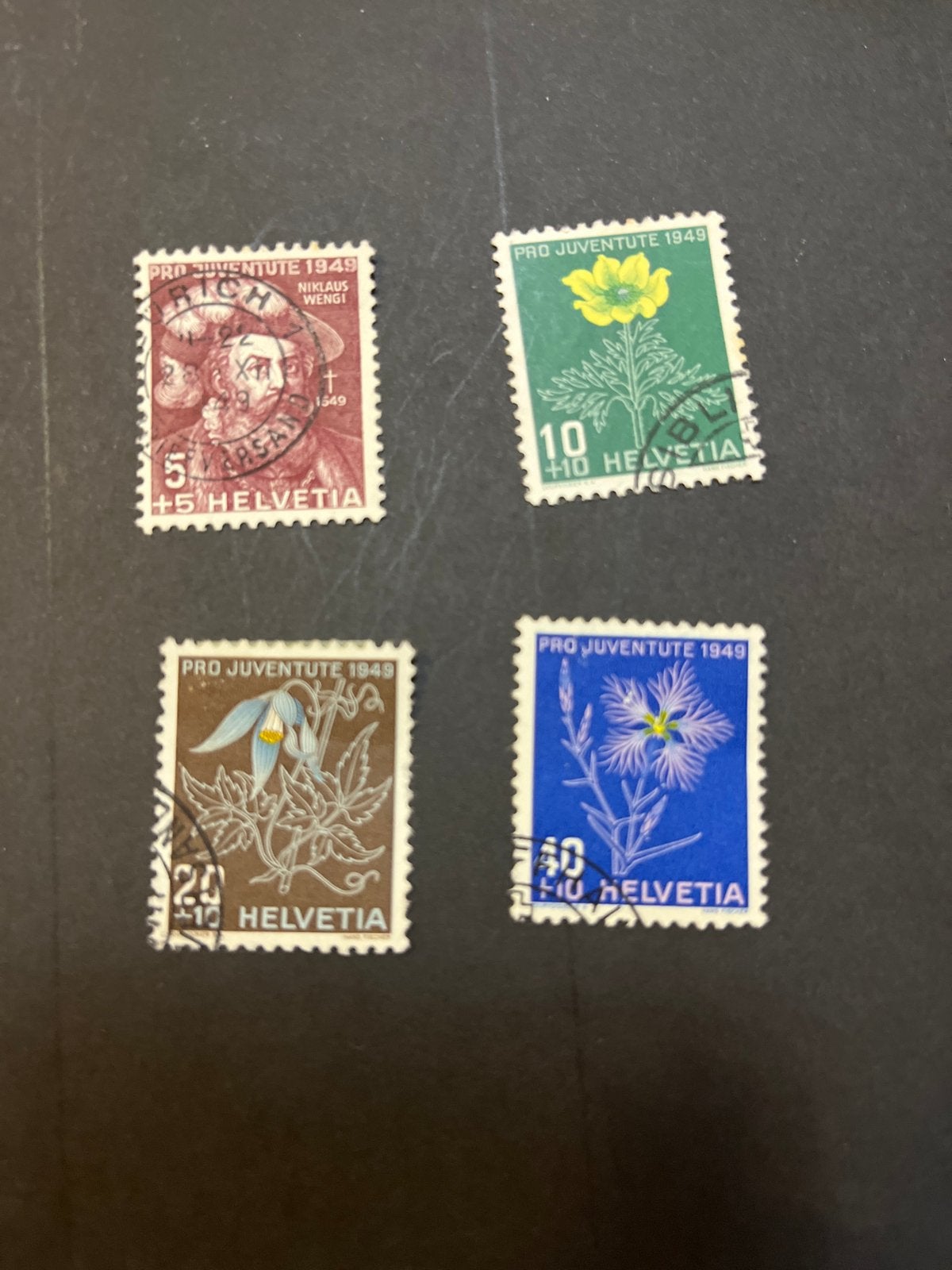 Pro Juventute 1949 - serie michel 541-544 gestempeld, Postzegels en Munten, Ophalen of Verzenden, Gestempeld