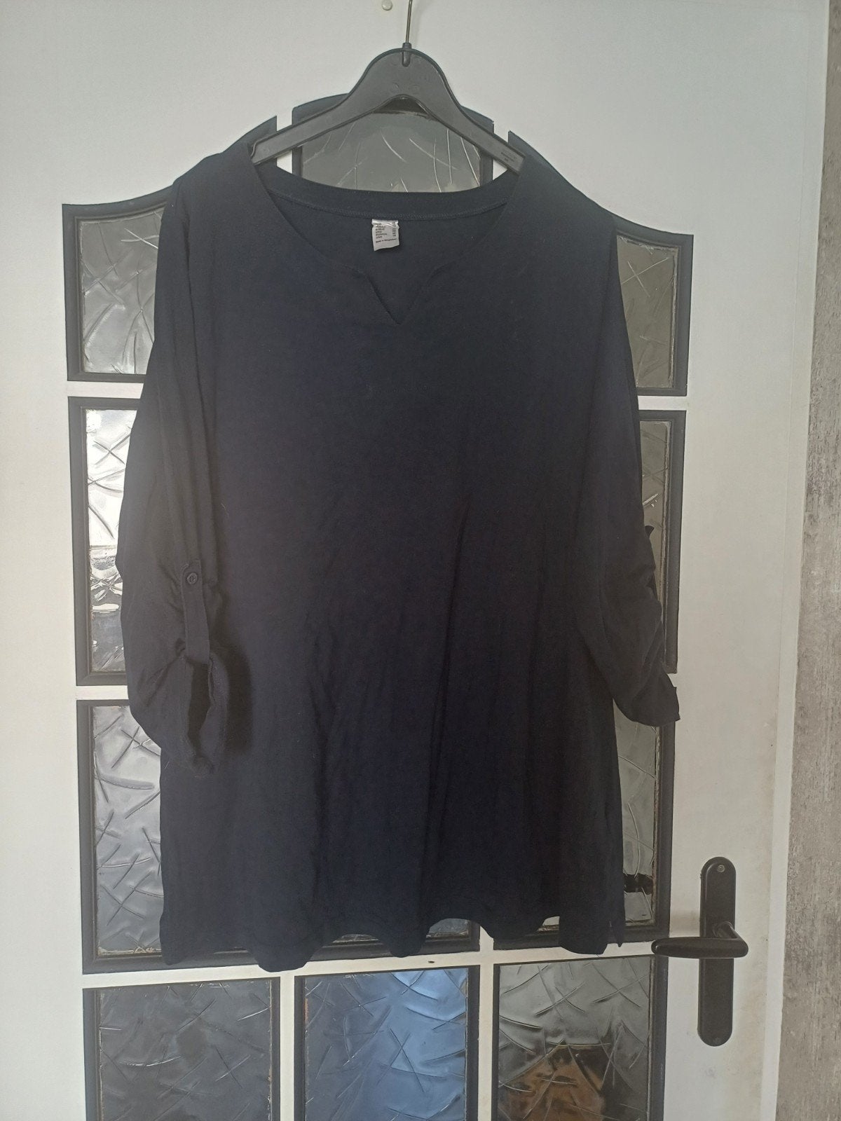 Donkerblauw / marineblauw lang shirt, maat 48, Blauw, Maat 46/48 (XL) of groter, Ophalen of Verzenden, Zo goed als nieuw