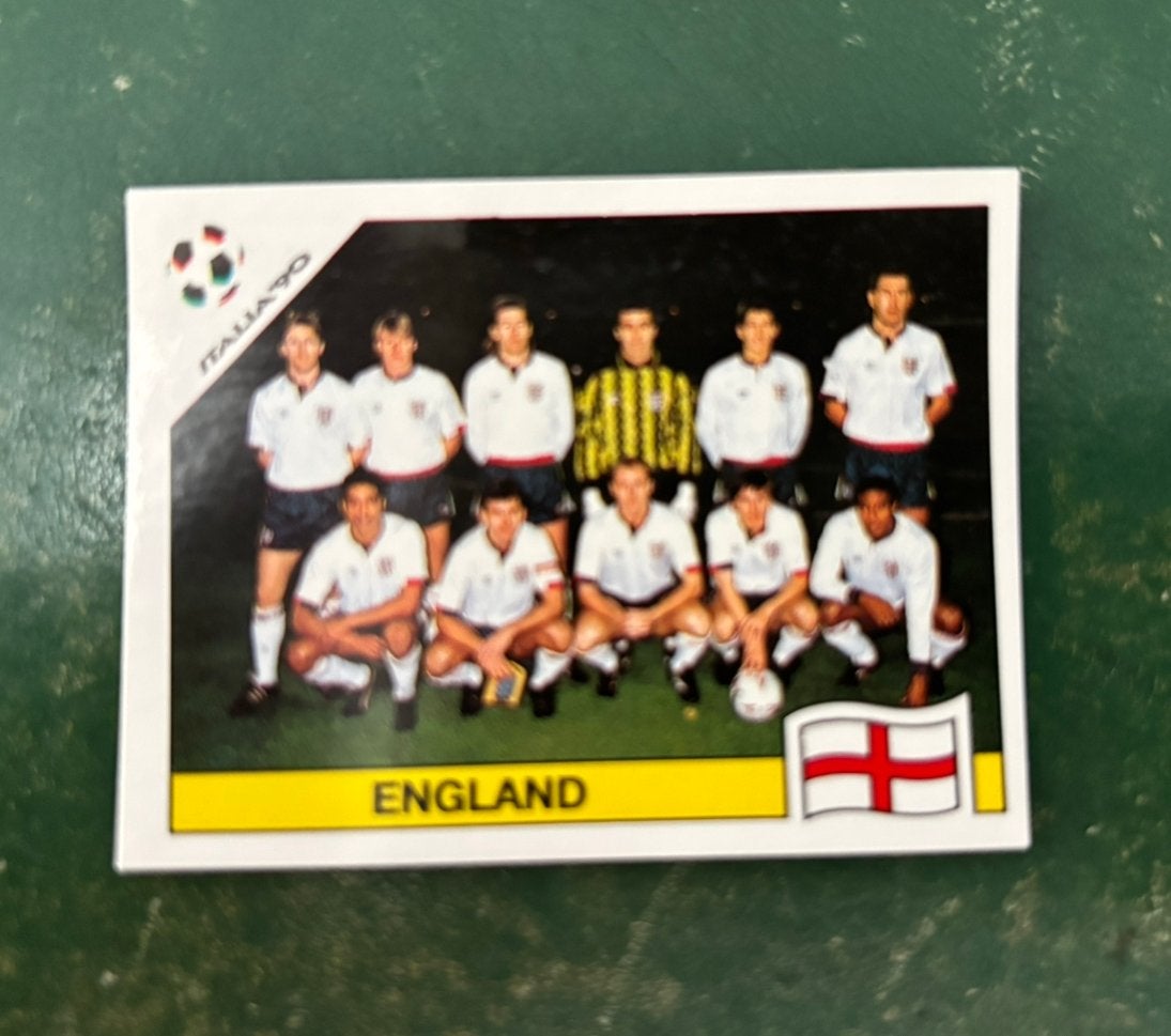 Panini plaatje tean Engeland WK 90, Ophalen of Verzenden, Zo goed als nieuw