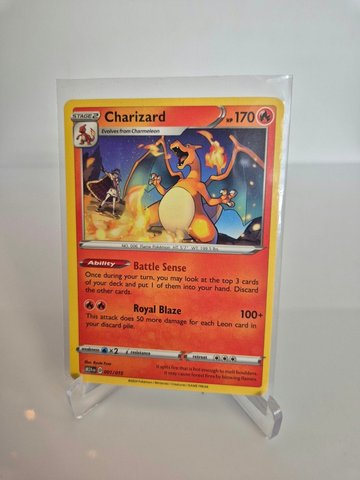 POKEMON KAART; CHARIZARD, 001/015, NON HOLO, Ophalen of Verzenden, Zo goed als nieuw