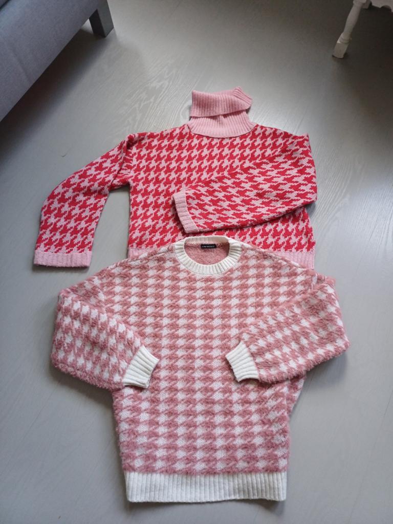 Prachtige truien roze 2 stuks wol vrolijk 38 40, Ophalen of Verzenden, Zo goed als nieuw, Roze