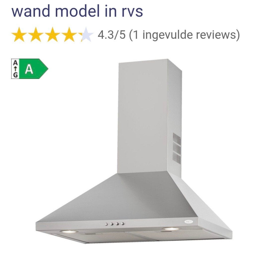 Boretti Afzuigkap RVS 60 CM IZGS Filters door Afwasmachine, Ophalen of Verzenden, Zo goed als nieuw, 200 tot 400 m³ per uur, Wandschouwkap