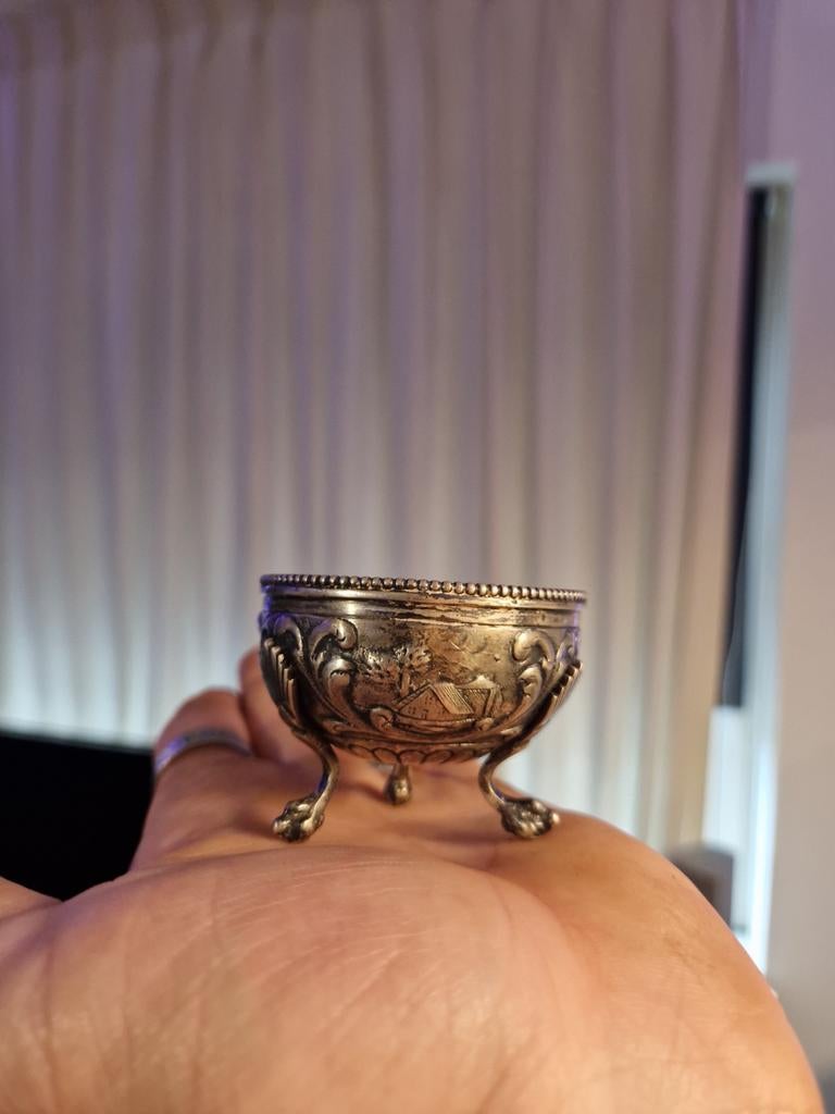 verzilverd Suiker- & Roompotje, Laat 18e/Vroeg 19e Eeuw, Antiek en Kunst, Ophalen, Zilver
